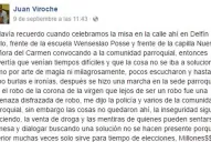 Esto está poniéndose muy feo, escribió el padre Viroche en su última publicación en Facebook