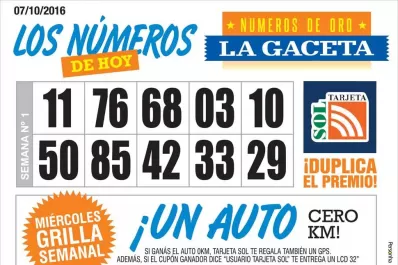 Los Números de Oro de LA GACETA