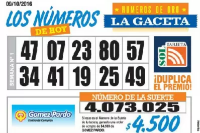 Los Números de Oro de LA GACETA