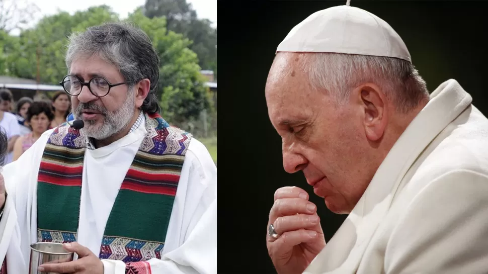 CONDOLENCIAS. El padre Juan y el papa Francisco. FOTO LA GACETA.