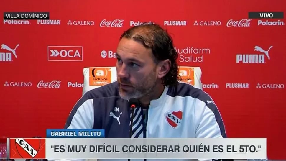 Gabriel Milito también pide por un desempate con Atlético