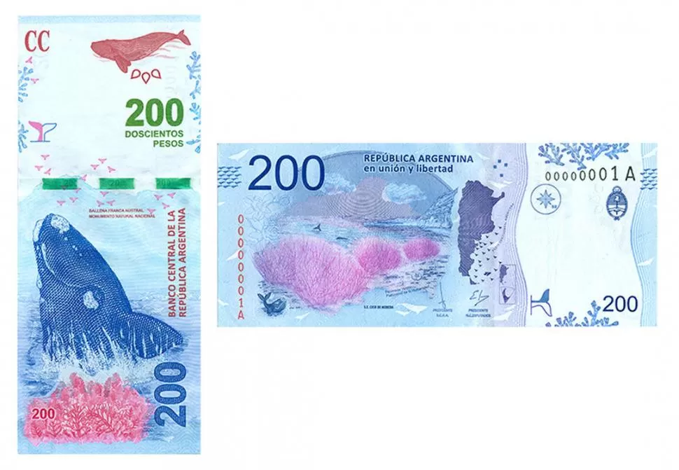 SERIE INNOVADORA. Sturzenegger dijo que la nueva serie presentan billetes que pueden verse de manera vertical.  