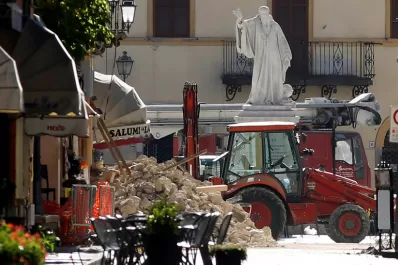 Las fotos del terremoto de Italia que destruyó la ciudad de Norcia