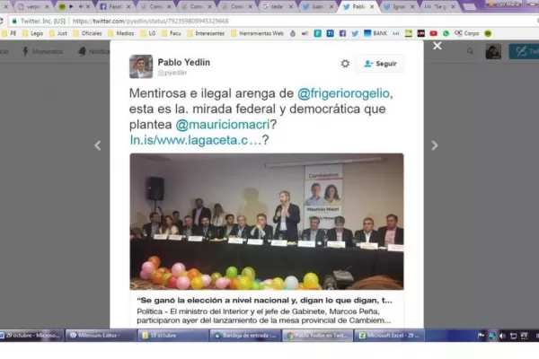 Pablo Yedlin en Twitter: Mentirosa e ilegal arenga de @Frigeriorogelio