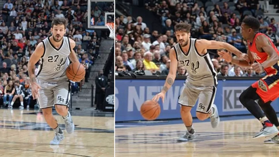 TOMA RITMO. El argentino suma minutos y experiencia en la franquicia texana, que ayer le dio descanso a Ginóbili. FOTO TOMADA DE NBA.COM/SPURS