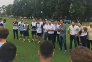 Lavallén dirigió su primera práctica como DT de Atlético