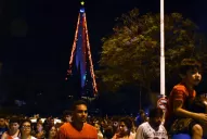 Encendieron el árbol de Navidad más grande del país