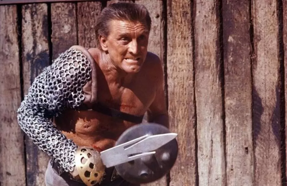 “ESPARTACO”. Protagonizando esta epopeya histórica, Kirk Douglas alcanzó la mayor popularidad en cine. 