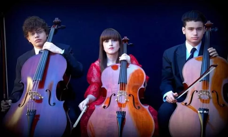 TRES CELLOS. Carla Aguilera y sus hijos, junto a Roberto Buffo en piano, ofrecerán un tributo a Christian Zarb. 