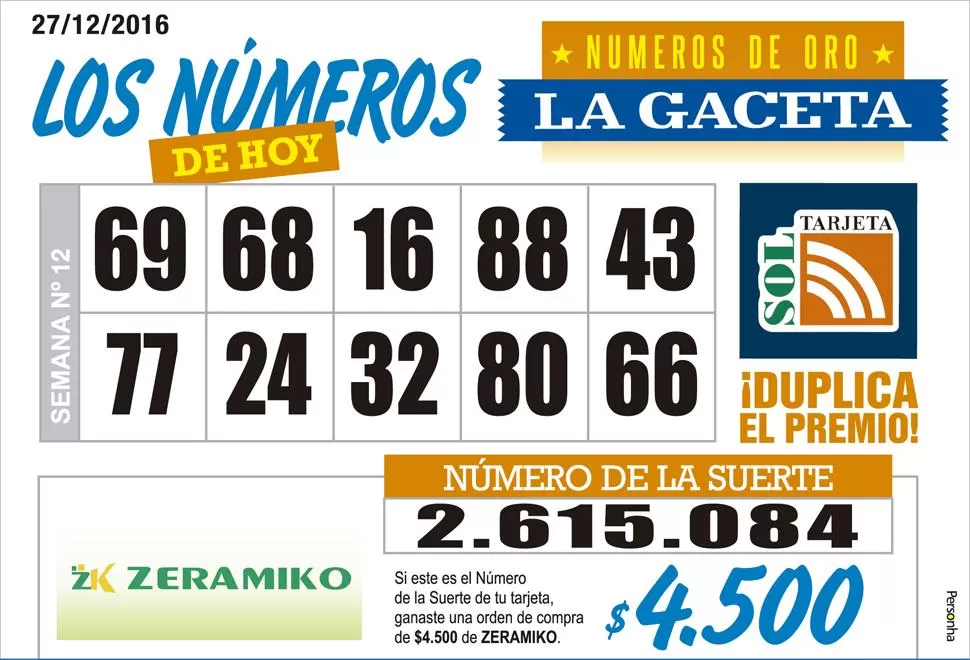 Los Números de Oro de LA GACETA