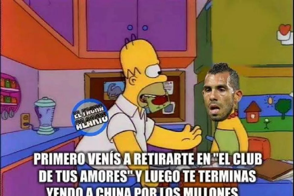 Los memes de River para Boca por la partida de Tevez a China