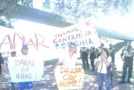 Grupos ambientalistas protestaron contra el Dakar en la puerta del Hipódromo