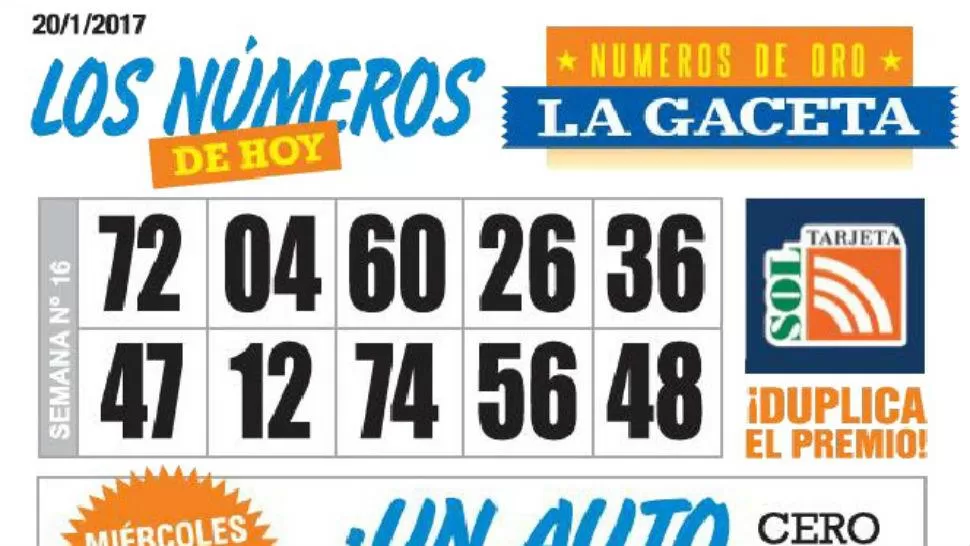 Los Números de Oro de LA GACETA