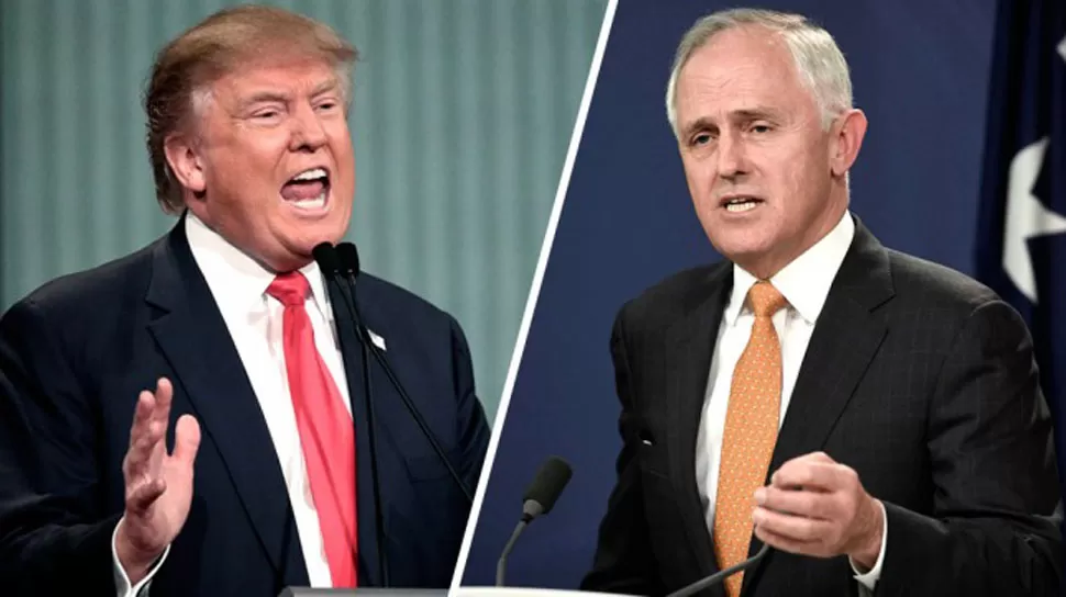 Donald Trump y el primer ministro de Australia, Malcolm Turnbull.
FOTO TOMADA DE TÉLAM.