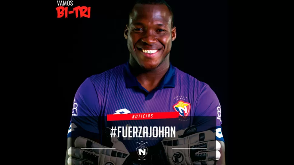 El arquero titular de El Nacional se lesionó y no jugará contra Atlético