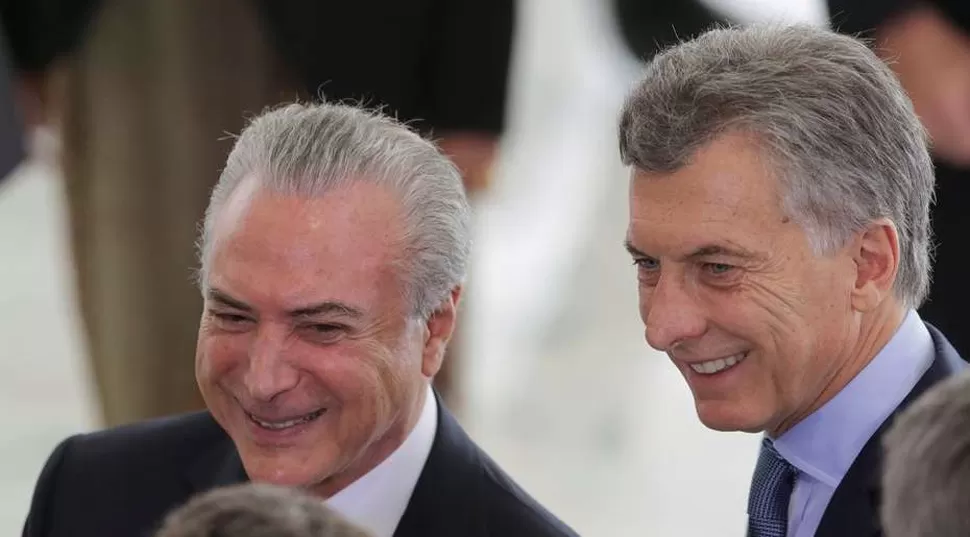 MACRI Y TEMER. Fortalecer las relaciones internacionales. FOTO TOMADA DE CLARIN.COM