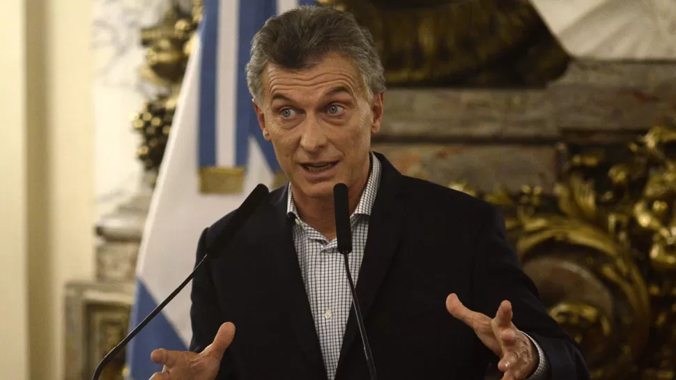 MAURICIO MACRI. El presidente, durante la conferencia de prensa de hoy. DYN