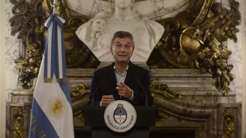 MAURICIO MACRI. El presidente, durante la conferencia de prensa de ayer. DYN