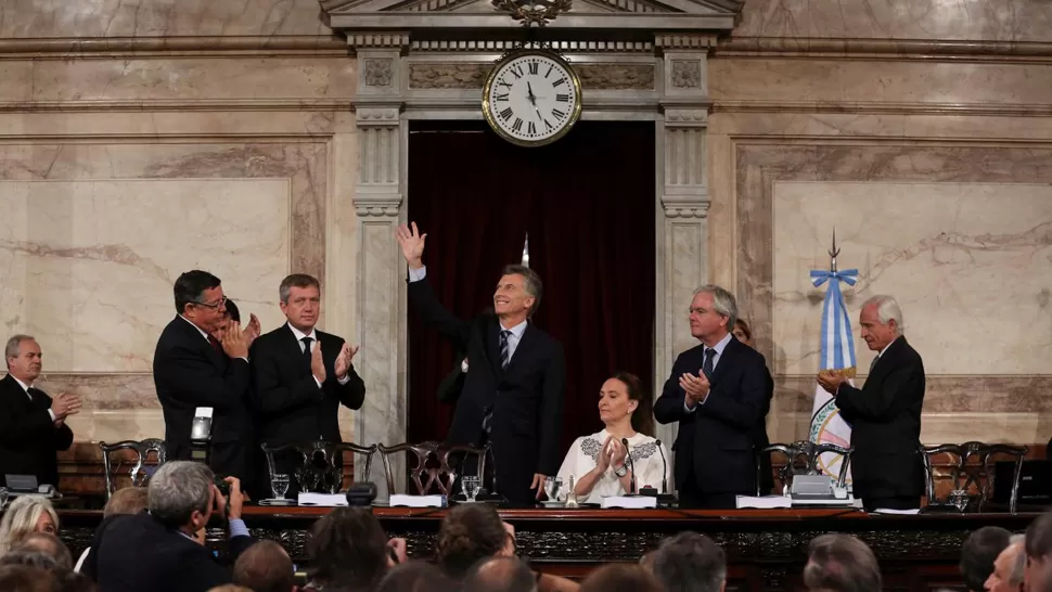 EL AÑO PASADO. Mauricio Macri, durante su primer acto de inauguración de las sesiones del Congreso. FOTO TOMADA DE TN.COM.AR