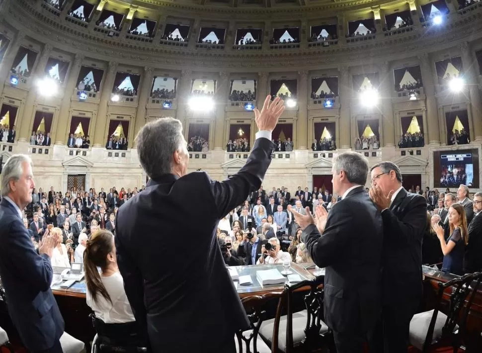 OTRA VEZ FRENTE A LA ASAMBLEA. Diputados y senadores escucharán el balance de gestión y los anuncios que efectuará el primer mandatario. télam (archivo)