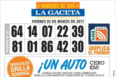 Los Números de Oro de LA GACETA