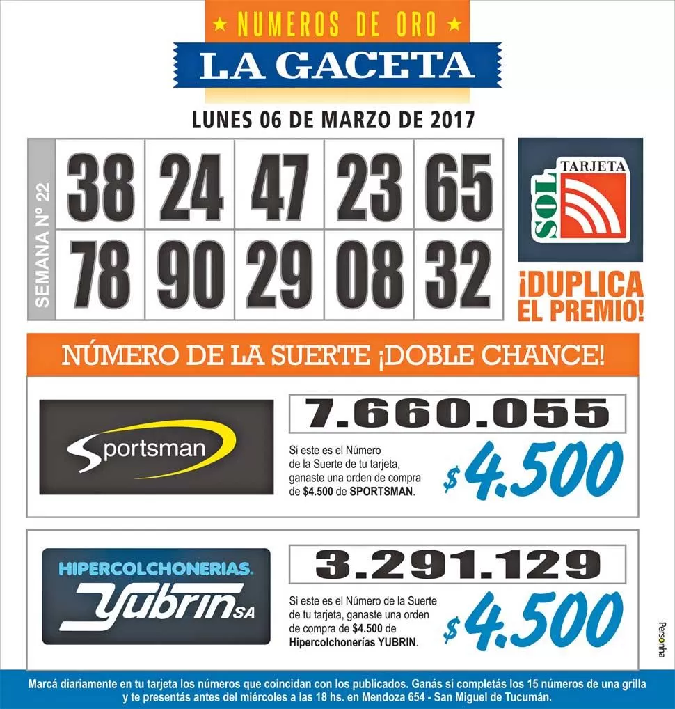 Los Números de Oro de LA GACETA