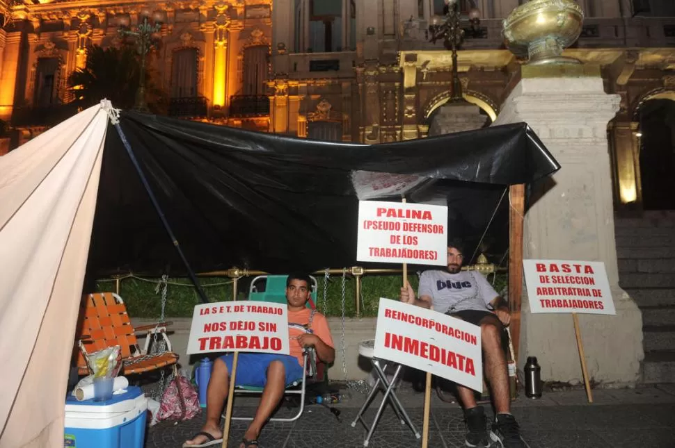 ACAMPE. Esperan que las autoridades se pronuncien sobre su reclamo. la gaceta / foto de Antonio Ferroni