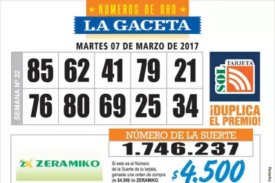 Los Números de Oro de LA GACETA