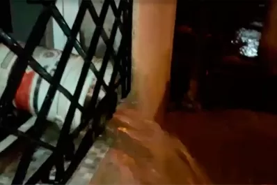 Video: desesperados, sacaron el agua que entró a su casa con baldes