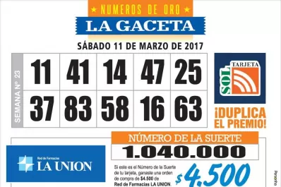 Los Números de Oro de LA GACETA