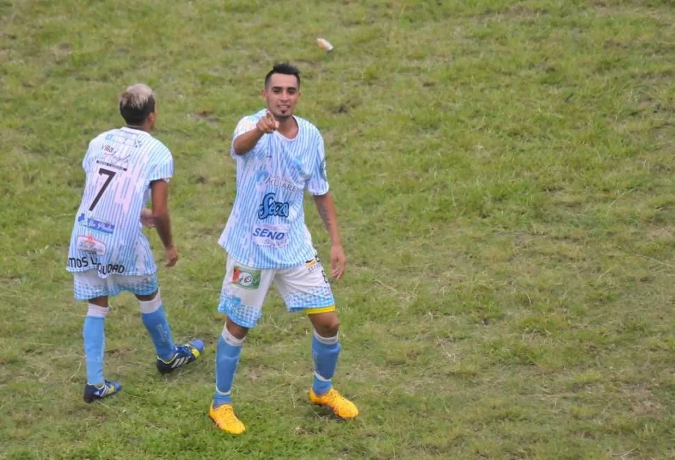 VOLVIÓ A ANOTAR. Mangarella convirtió el primer gol para el triunfo “Celeste”. foto la gaceta / osvaldo ripoll