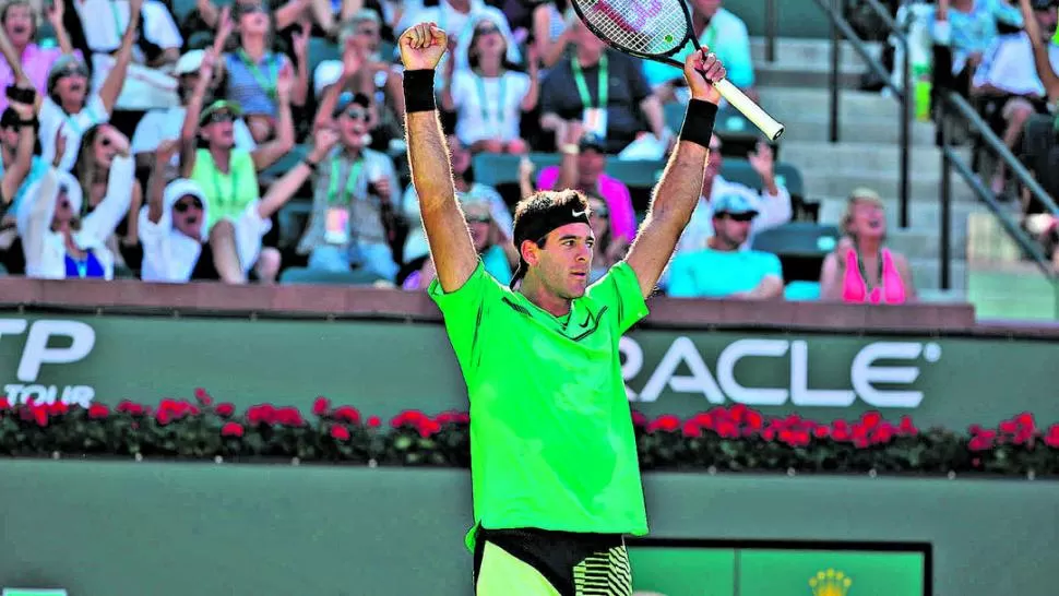 TRIUNFAL. “Delpo” debutó con una victoria en un partido que no tuvo mucho brillo. bnpparibasopen.com