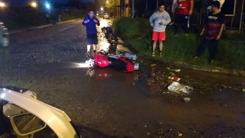 LA TWISTER ROBADA. Fue recuperada tras perder el control de la misma los motochorros. LA GACETA.