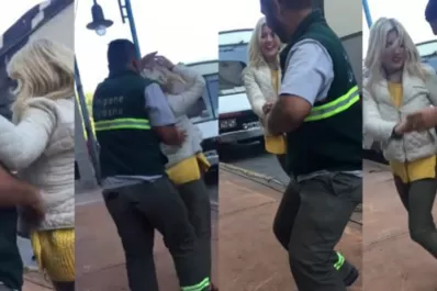 Video: Laurita Fernández bailó salsa con un recolector de residuos