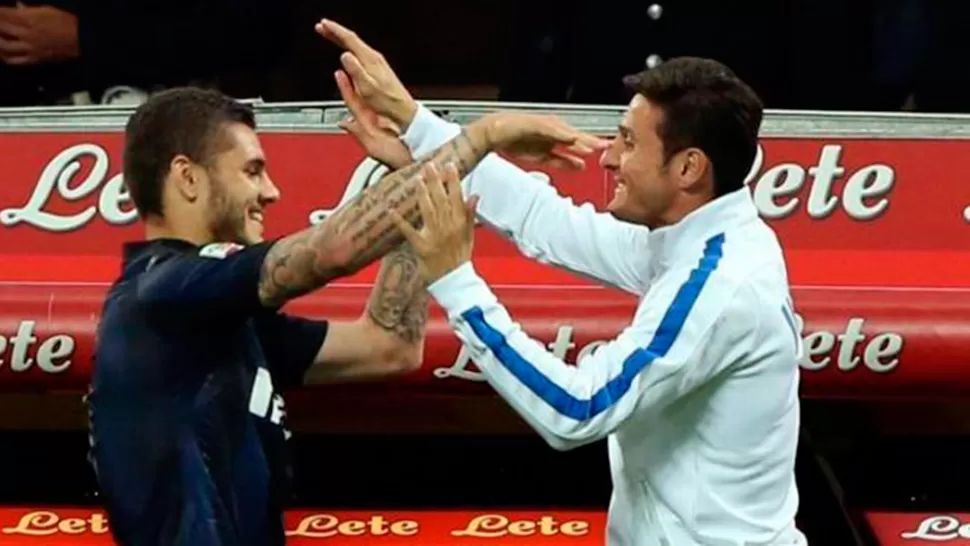 MAURO ICARDI Y JAVIER ZANETTI (ARCHIVO)