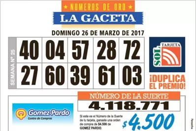 Los Números de Oro de LA GACETA