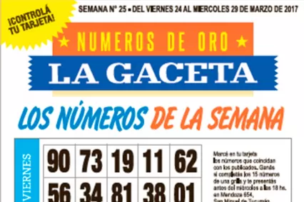 La grilla completa de los Números de Oro: ¡hay $ 240.000 en juego!