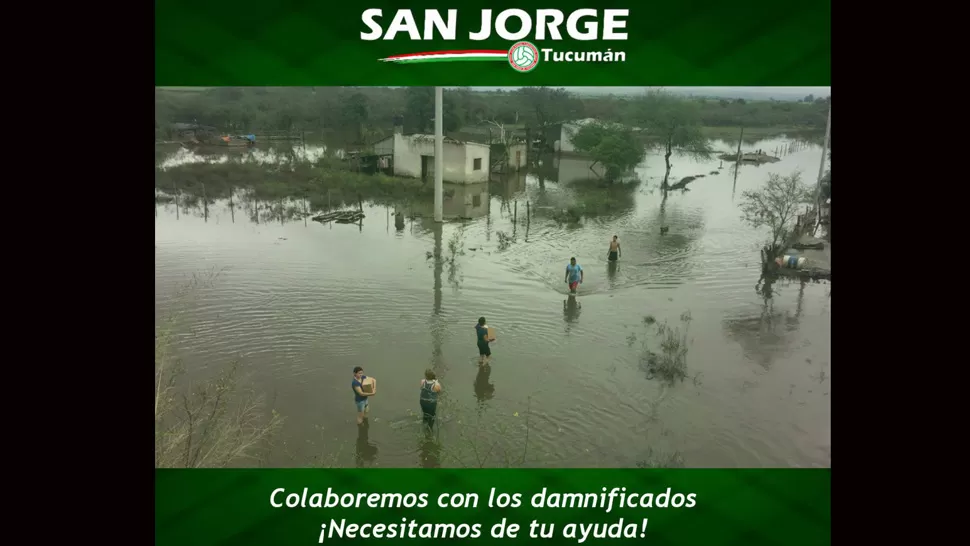 San Martín y San Jorge se solidarizan con los inundados del sur