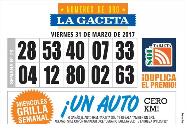 Los Números de Oro de LA GACETA