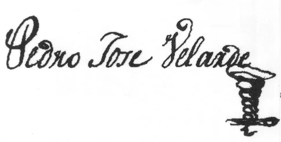 PEDRO VELARDE. Firma del funcionario que se encargó, en 1824, de los asuntos del alcalde de Primer Voto del ex Cabildo. 