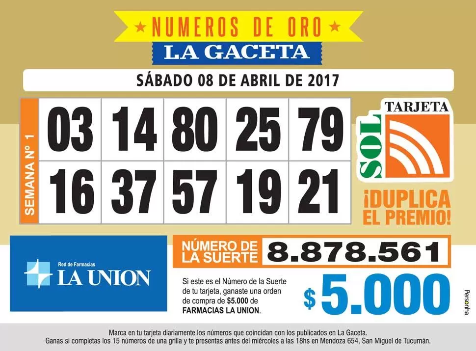 Los Números de Oro de LA GACETA