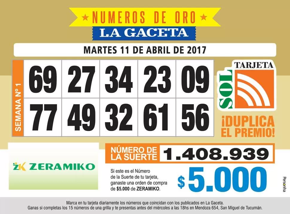 Los Números de Oro de LA GACETA