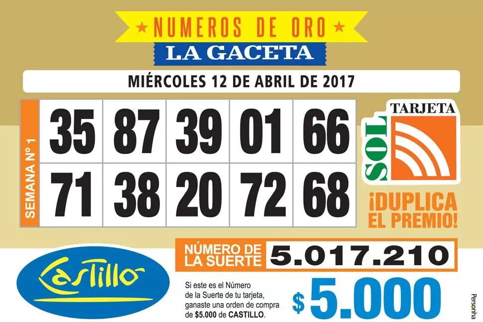 Los Números de Oro de LA GACETA