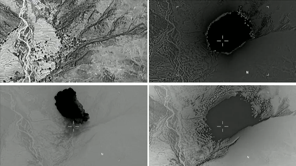 IMPACTO. El Pentágono difundió el video del momento del impacto de la bomba GBU-43.