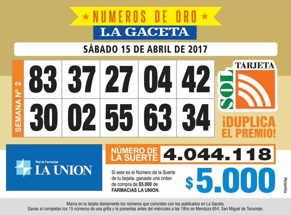 Los Números de Oro de LA GACETA