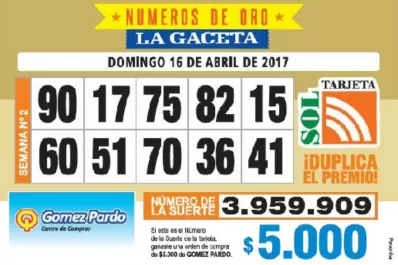 Los Números de Oro de LA GACETA