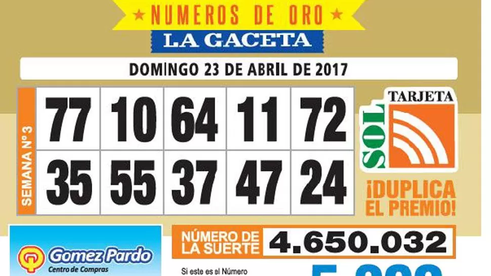 Los Números de Oro de LA GACETA