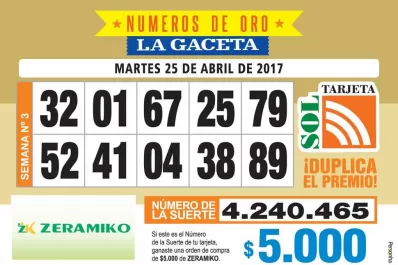 Los Números de Oro de LA GACETA