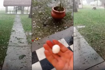 Video: el temporal provocó una intensa granizada en Simoca