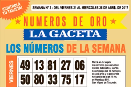 La grilla completa de los Números de Oro: hay un pozo de $ 180.000